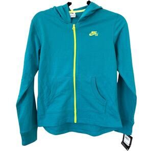 NWT Nike SB Teal Hooded Jacket Long Sleeve Full Zip Athletic-Large (12-13 YRS)